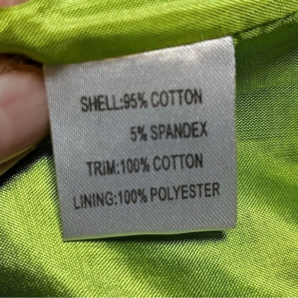 Joni B Lime Green Embroidered Trapeze Blazer - Picture 10 of 11